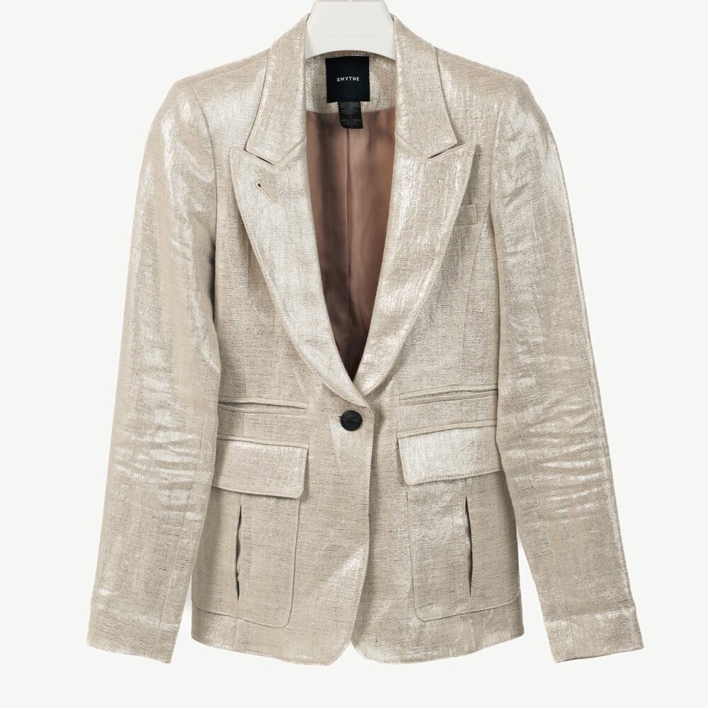 Smythe Spring 2020 Pewter Peaked Lapel Blazer - Picture 2 of 10